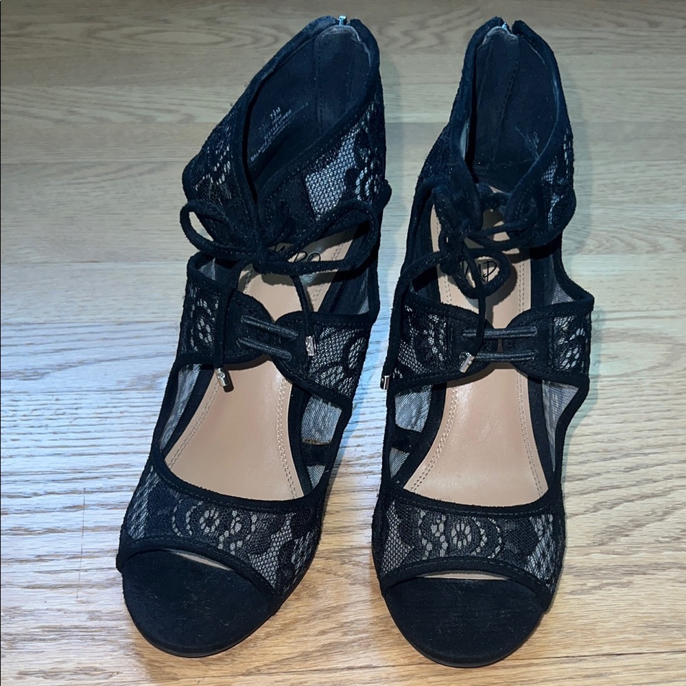 Impo Black Lace Heels Size 7.5M